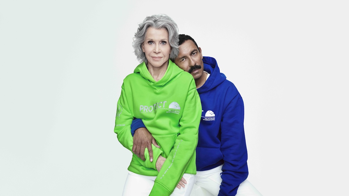 Jane Fonda testimonial di Canada Goose insieme al nuovo direttore creativo Haider Ackermann per la salvaguardia degli orsi polari